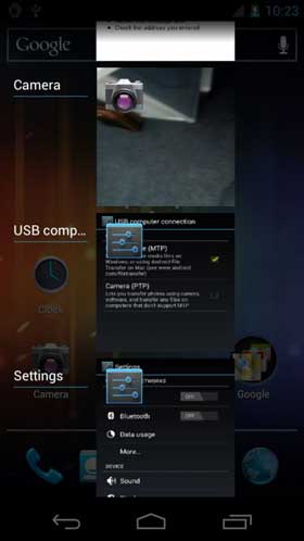 Galaxy Nexus, Switch Apps , Ice Cream Sandwich Android 4.0