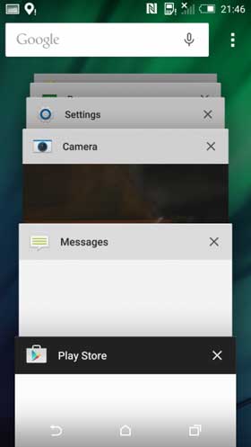 HTC Android 5.0.1 Recent Apps