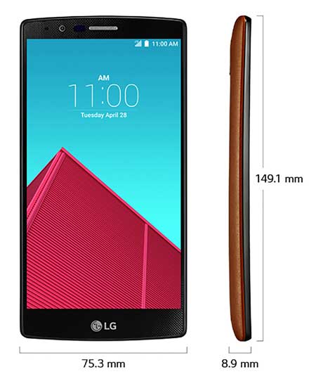 LG G4 Size