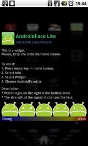 AndroidFace Lite 电池 接收讯号 Widget