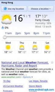 Google.com weather