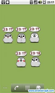 Pesoguin 灰企鵝時鐘 Widget