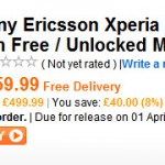 Xperia Arc 價錢 發售日期
