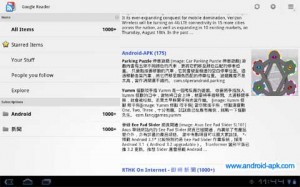Google Reader Optimized for Tablet