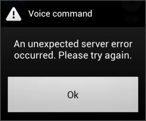 Samsung Voice Command Error