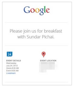 Breakfast with Sundar Pichai