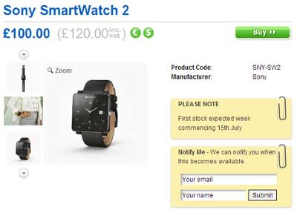 Sony Smartwatch 2 Uk Pre Sale 100 15 7 In Stock Android Apk