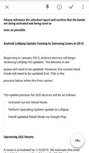 Samsung Android 5.0 Update