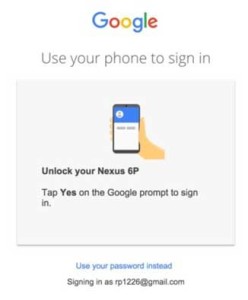 Google No Password Sign In