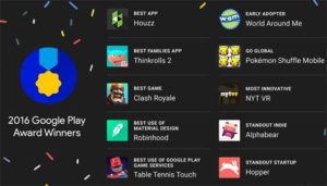 2016 Google Play Awards 得奖名单