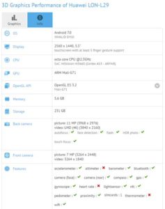 Huawei P10 Spec