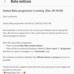 Samsung Galaxy Beta Program End