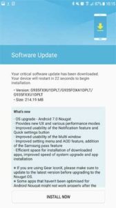 Samsung Galaxy S7 Nougat