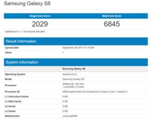 Galaxy S8 Android 8.0 Oreo Benchmark