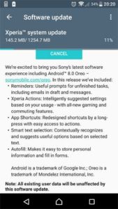 Sony Xperia X Performance Oreo Update