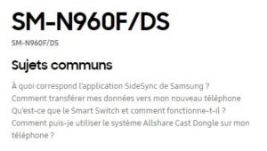 SM-N960F Support Page