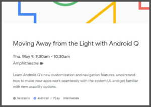 Google I/O 2019 Android Q