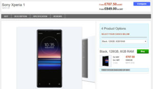 Xperia 1 英國預訂