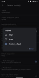 Gmail Dark Mode