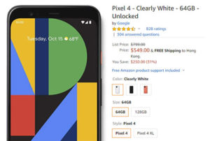 Google Pixel 4/XL 減 US$250