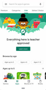 Google Play Kids Tab