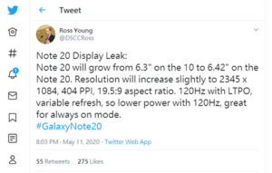 Note 20 Display