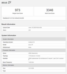 Asus ZenFone 7 Benchmark