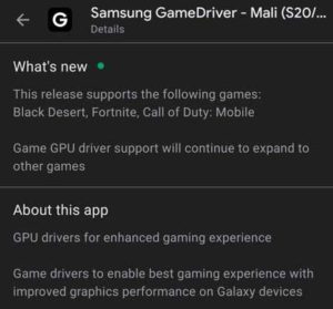 Samsung Game Driver App