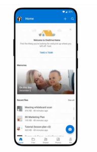OneDrive for Android Home Screen