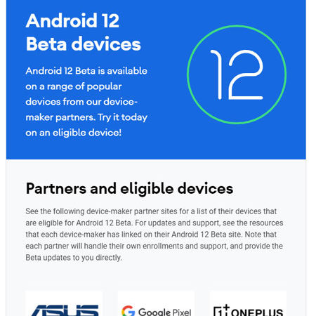 Android 12 Beta Partner