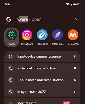 Android 13 QPR2 Search Bar