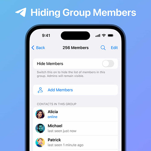 Telegram 群组隐藏 Member List