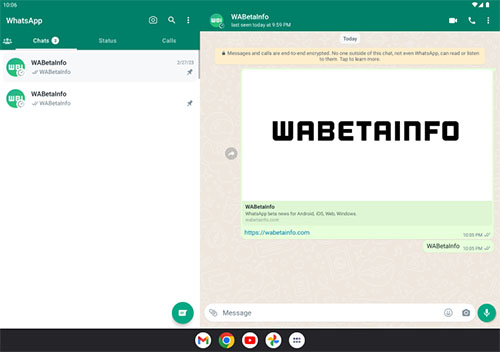 WhatsApp Beta Tablet