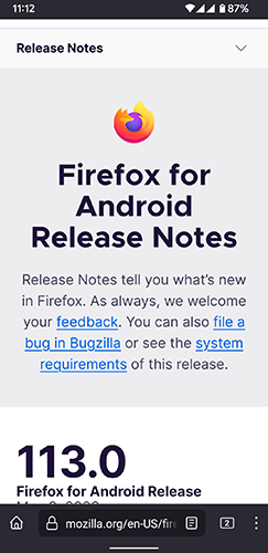Firefox for Android 113.0