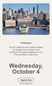 Google Oct 4 Event