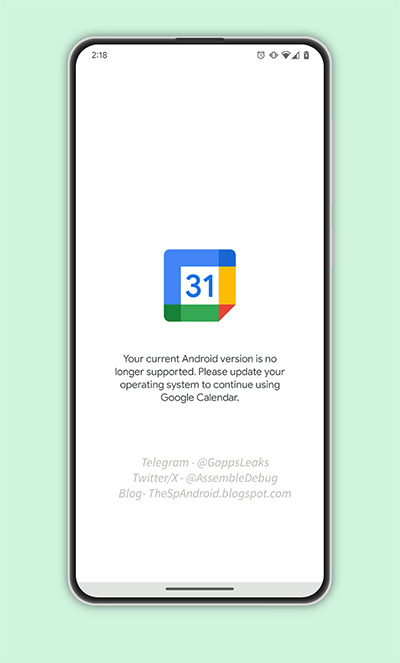 Google Calendar 将停止支援 Android 7 