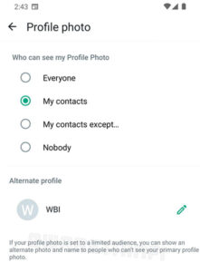 WhatsApp 開發 Alternate Profile