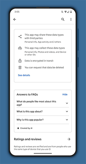 Google Play Store AI FAQ 