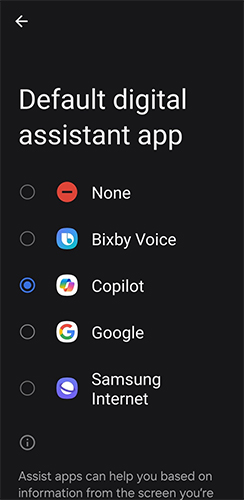 Microsoft Copilot 设定为 Android Assistant