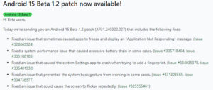Android 15 Beta 1.2