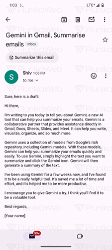 Gmail AI Summarize