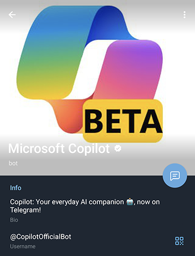 Microsoft AI聊天機械人 Copilot Telegram