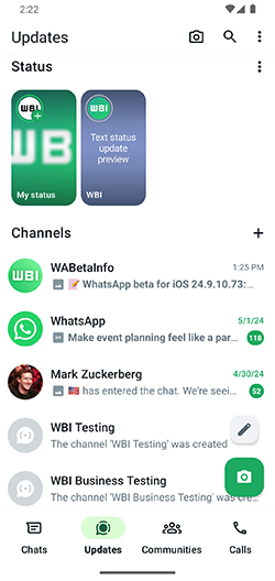 WhatsApp Status Update 预览