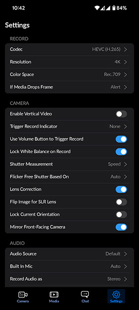 Blackmagic Camera Settings