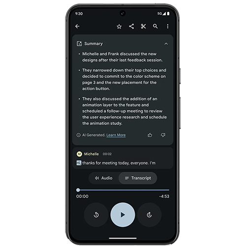 Pixel 8 Gemini Recorder