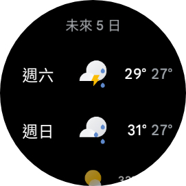 Wear OS 手錶天氣 App 天氣預測 未來5日