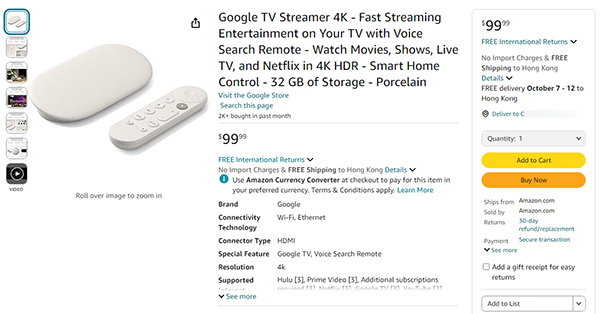 Google TV Streamer Amazon