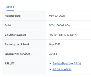 Android 16 QPR1 Beta 1