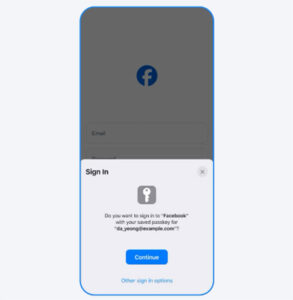 Facebook Passkeys Signin