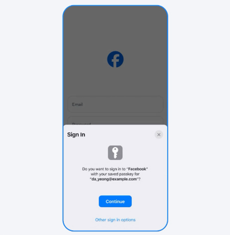 Facebook Passkeys Signin